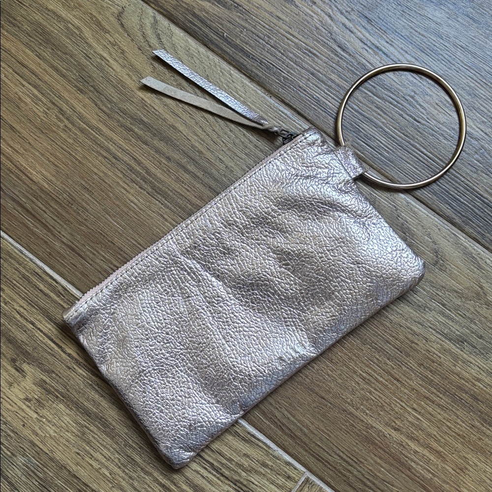 ABLE Fozi Leather Wristlet Wallet Rose Gold